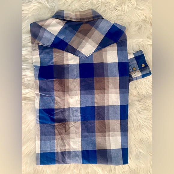 Ditch Plains Men’s Blue & Ivory Plaid Western Button Down Shirt! Sz XL! - Picture 5 of 5